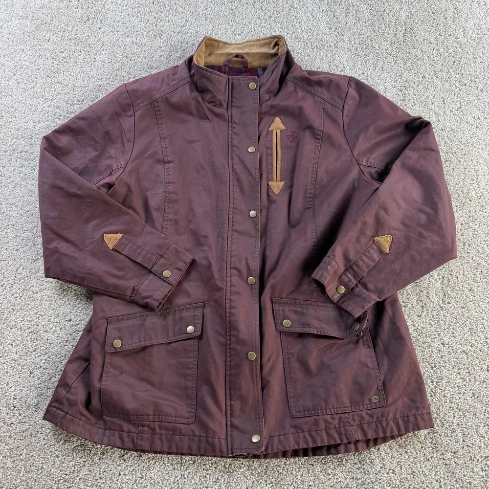 Legendary Whitetails Jacket Mens 2XL Brown Canvas Lined Snap Pockets Outdoor